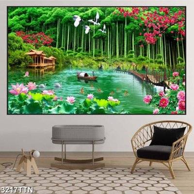 Download file tranh Tranh sơn thủy thác nước 3217TTN (file gốc PSD)