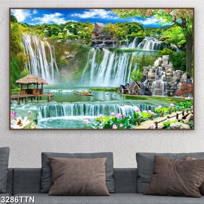 Tải file Tranh sơn thủy thác nước 3286TTN (ảnh gốc) file AI/EPS