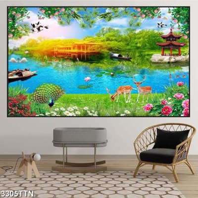 Tải file gốc Tranh sơn thủy thác nước 3305TTN (in tráng gương) siêu đẹpFile tranh gốc Tranh sơn thủy thác nước 3305TTN chất lượng cao