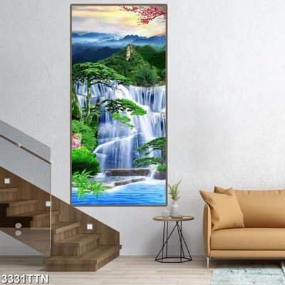 File gốc Tranh sơn thủy thác nước 3331TTN (PNG) chất lượng cao