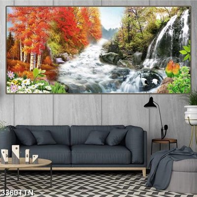 File PSD Tranh sơn thủy thác nước 3360TTN (bản gốc) đã tách nền