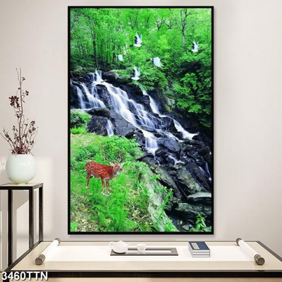 File tranh gốc Tranh sơn thủy thác nước 3460TTN (bản quyền) độc đáo