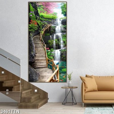 File PSD Tranh sơn thủy thác nước 3461TTN (bản gốc) đã tách nền