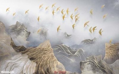 File gốc Tường nền 3D hiện đại 3D187 (in tráng gương) nghệ thuật