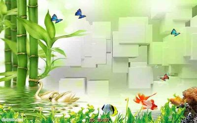 File PSD Tường nền 3D hiện đại 3D197 (bản gốc) dễ dàng edit