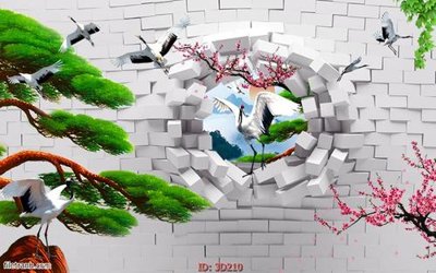 File gốc Tường nền 3D hiện đại 3D210 (trang trí) phòng làm việc