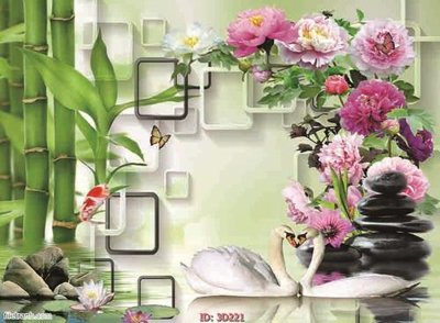 File in trần Tường nền 3D hiện đại 3D221 (bản gốc) đại dương