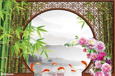 Ảnh gốc Tường nền 3D hiện đại 3D252 (siêu chi tiết) để in ấn