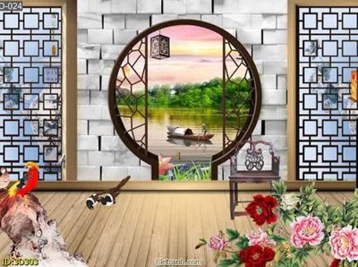 Tải về file tranh gốc Tường nền 3D hiện đại 3D303 (để in quảng cáo)