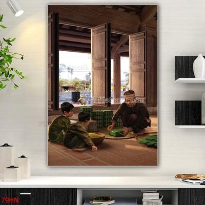 File tranh File tranh hà nội xưa 79HN (bản gốc) trang trí văn phòng