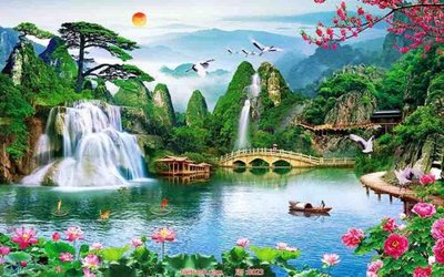 File in trần File tranh phong thủy 8023 (bản gốc) đại dương