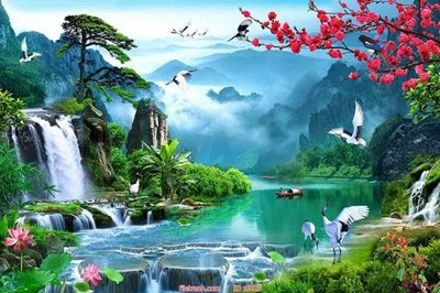 Download file gốc File tranh phong thủy 8025 (in mica) trang trí