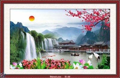 File in trần Tranh phong thủy 86 (bản gốc) bầu trời