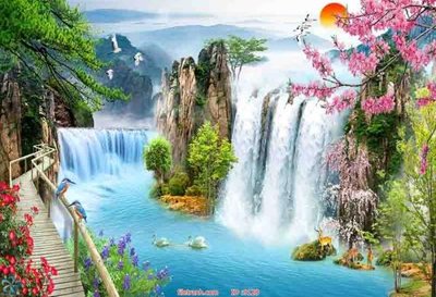 File ảnh File tranh phong thủy 9128 (gốc) in decal dán tường