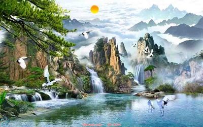 File ảnh File tranh phong thủy 9134 (gốc) in PP, decal