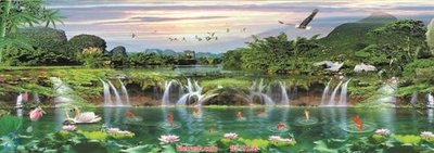 File in trần File tranh phong thủy 9166 (file gốc) hoa văn 3D