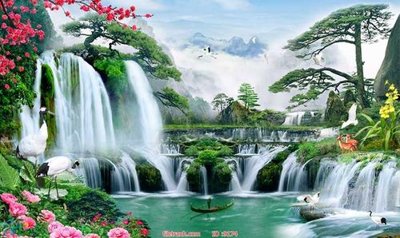 File gốc File tranh phong thủy 9174 (in tráng gương) hiện đại