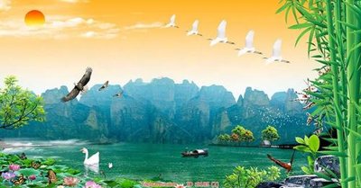 File tranh File tranh phong thủy 9185 (bản gốc) in canvas