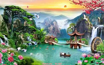 File gốc in ấn File tranh phong thủy 9187 chất lượng vượt trội