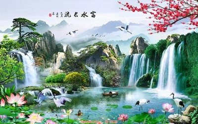 File tranh File tranh phong thủy 9193 (bản gốc) in lụa 5D