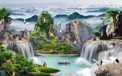 File tranh File tranh phong thủy 9221 (bản gốc) in lụa 5D