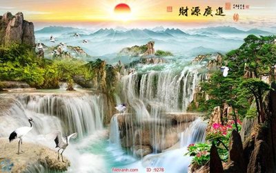 File tranh File tranh phong thủy 9278 (ảnh gốc) in trần 3D