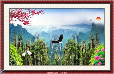 File in lụa Tranh phong thủy 94 (phong cảnh) Tranh phong thủy 94