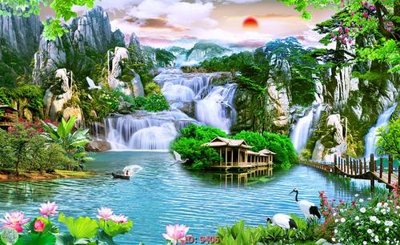 File tranh File tranh phong thủy 9406 (bản gốc) in lụa 5D