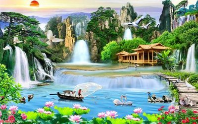 Download file gốc File tranh phong thủy 9616 (in mica) trang trí