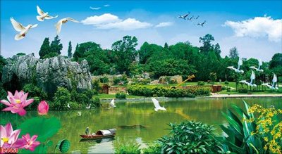 File ảnh File tranh phong thủy 9658 (gốc) in PP, decal