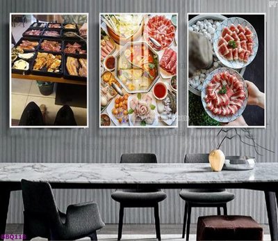 File tranh gốc File in tranh treo quán lẩu bbq BBQ118 (bản quyền) độc đáo