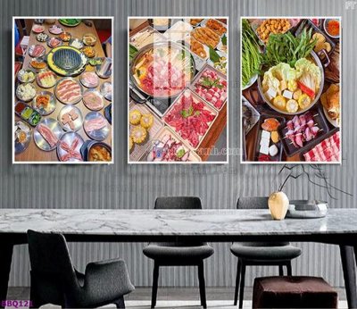 File gốc File in tranh treo quán lẩu bbq BBQ121 (in tráng gương) sang trọng