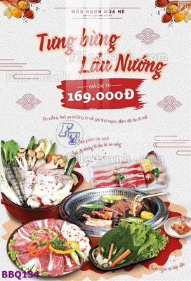 File ảnh File in tranh treo quán lẩu bbq BBQ134 (gốc) in quảng cáo ngoài trời