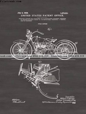 File tranh Ban Ve Ket Cau Xe Phong Cach Cong Nghiep 530 (bản gốc) treo quán cafe