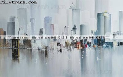 File tranh Buc tuong nen hong hac rung nhiet doi Bac Au 145 (file gốc) chuẩn màu in