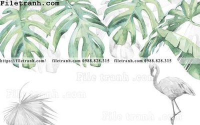 File tranh in mica Buc tuong nen hong hac rung nhiet doi Bac Au 153 (độ phân giải cao)