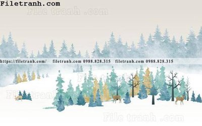 File tranh Buc tuong nen hong hac rung nhiet doi Bac Au 192 (bản gốc) in lụa 5D