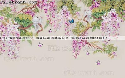 Chi tiết file tranh tráng gương Buc tuong nen hong hac rung nhiet doi Bac Au 200 (ảnh gốc)