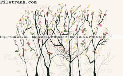 File tranh Buc tuong nen hong hac rung nhiet doi Bac Au 240 (ảnh gốc) cho in ấn kỹ thuật số