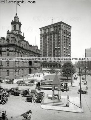 File tranh Bustling Detroit_ 1910 (gốc) in film