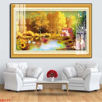 File in trần File tranh sơn dầu châu âu CA137 (file gốc) phong thủy