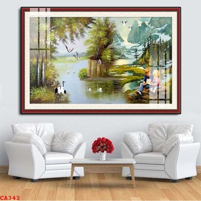 File gốc File tranh sơn dầu châu âu CA342 (in tráng gương) hiện đại