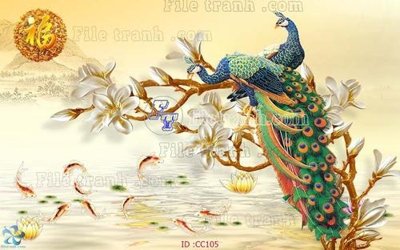 Download file gốc File gốc tranh chim công CC105 (dùng cho in ấn)
