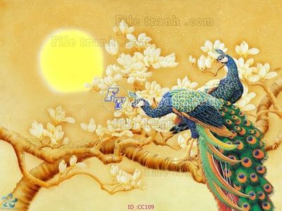Tải file File gốc tranh chim công CC109 (gốc) làm file tranh quảng cáo