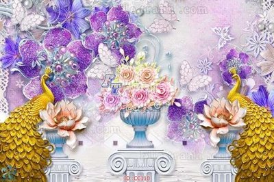 File tranh gốc File gốc tranh chim công CC110 (bản quyền) file PSD