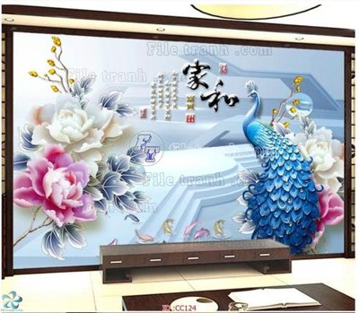 File gốc File gốc tranh chim công CC124 (PNG) chất lượng cao