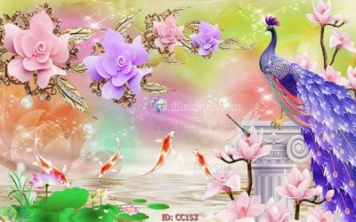 Tệp tin gốc File gốc tranh chim công CC153 (dùng cho in) File gốc tranh chim công CC153