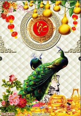File tranh gốc File gốc tranh chim công CC162 (bản quyền) Filetranh.com