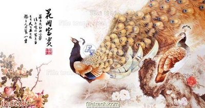 Tải file gốc File gốc tranh chim công CC186 (in bạt) quảng cáo