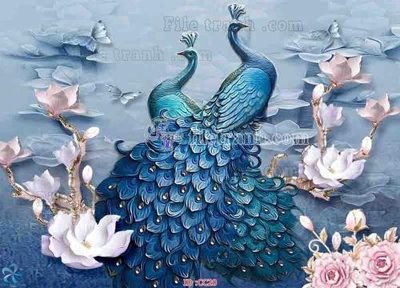 File PSD File gốc tranh chim công CC20 (bản gốc) chất lượng nhất